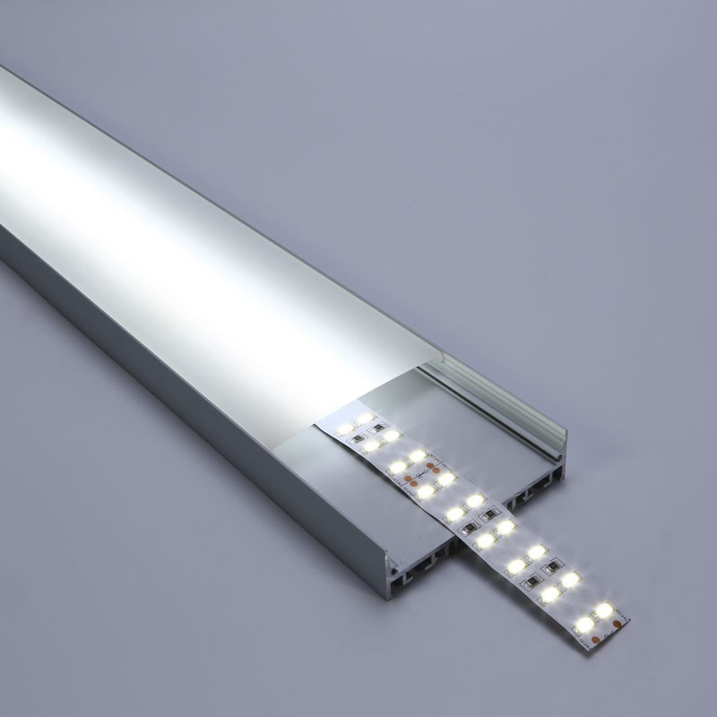 Super Brightness 80mm Wide LED Channel Aluminum Profile Extrusion for Recessed Pendant