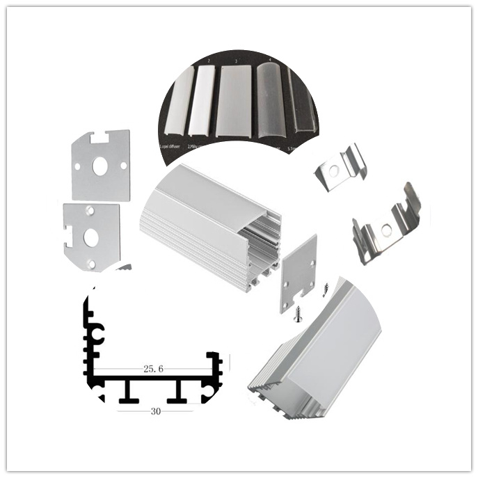 3030mm Anodized Powder Coating Extruded LED Profile, Very Popular